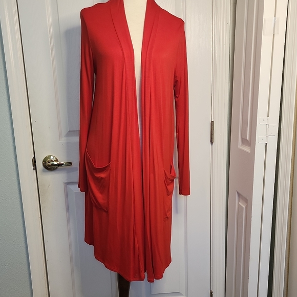 Long Cardigan Active USA Bold Red - Picture 2 of 13